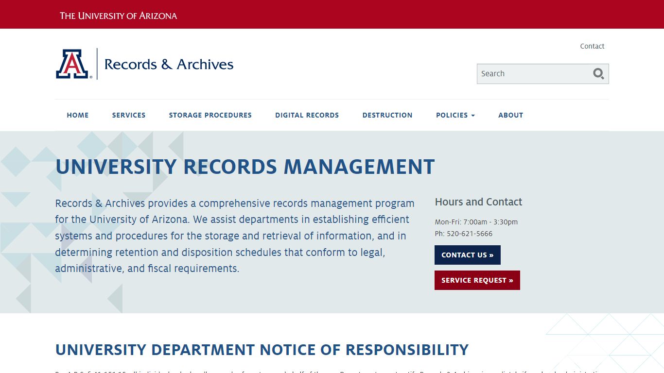 Home | Records & Archives | The University of Arizona